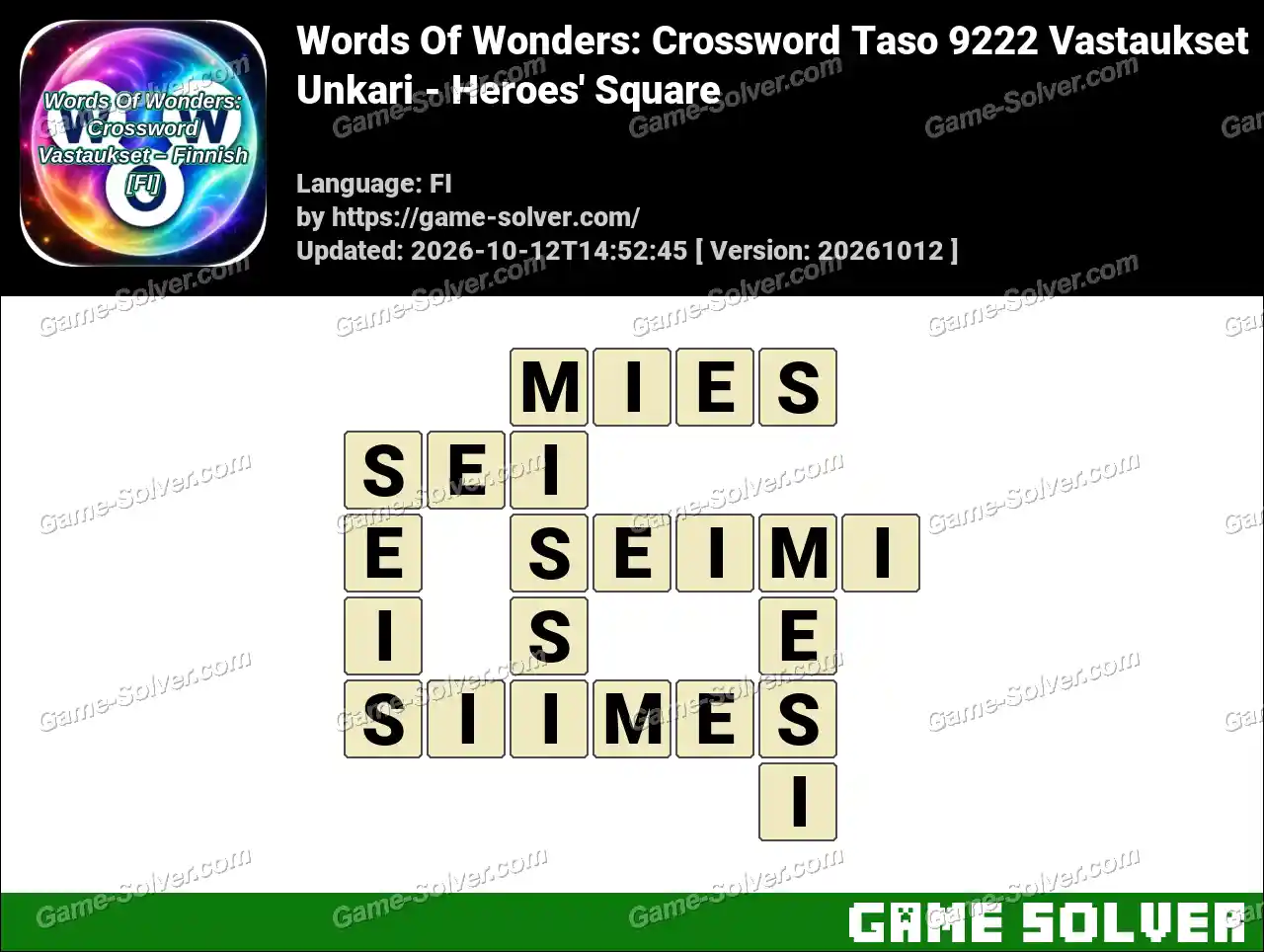 Words Of Wonders: Crossword Taso 9222 Vastaukset – Unkari – Heroes’ Square